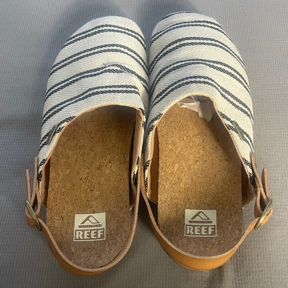 Reef Women's Cushion Sage TX  Black and White Striped Clogs Size 9 - Picture 7 of 10